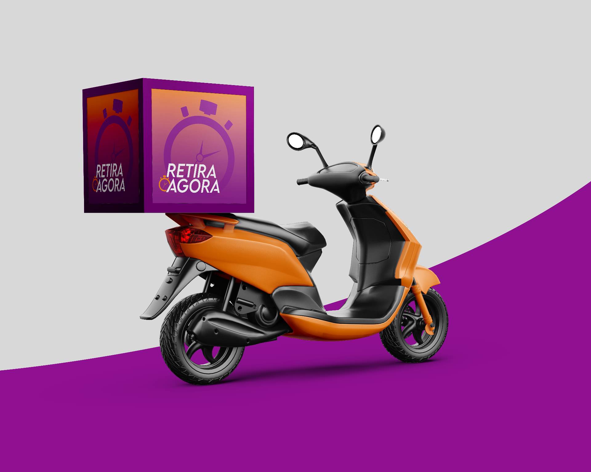 Moto de entrega Retira Agora com baú da marca